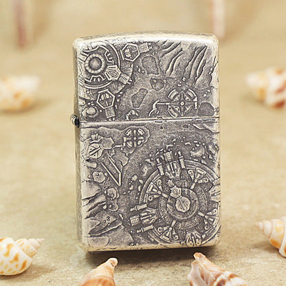 Zippo Vintage Argent 'Space Ruins' Intricate Carve - DS122