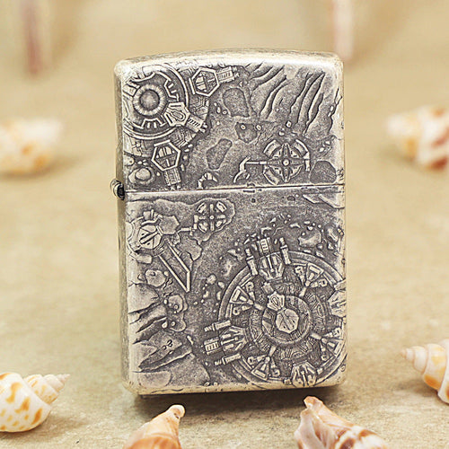 Zippo Vintage Argent 'Space Ruins' Intricate Carve - DS122