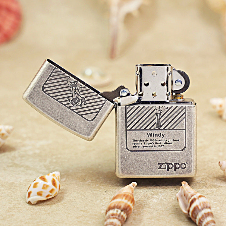 Zippo Vintage Argent Stripe Windy Maiden - 205-DS89