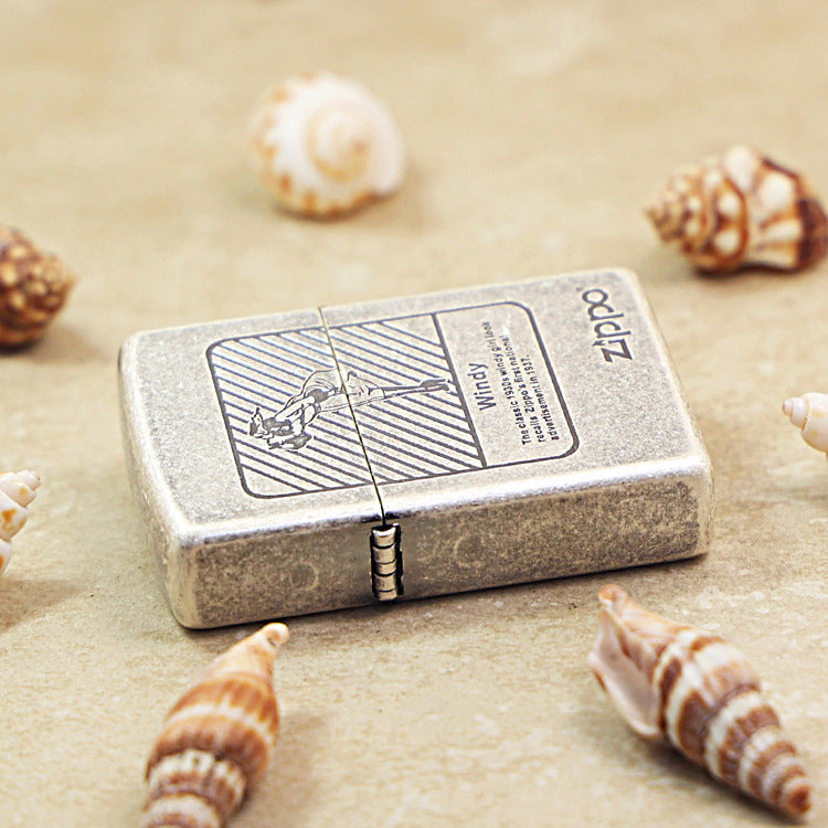 Zippo Vintage Argent Stripe Windy Maiden - 205-DS89