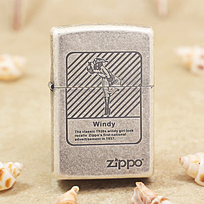 Zippo Vintage Argent Stripe Windy Maiden - 205-DS89
