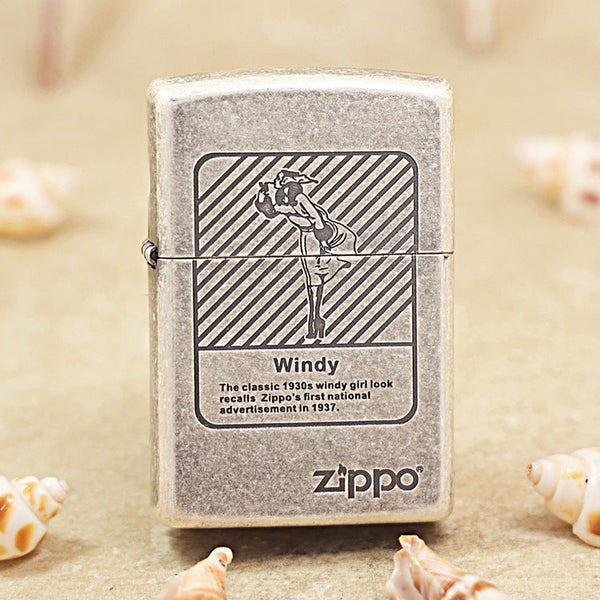 Zippo Vintage Argent Stripe Windy Maiden - 205-DS89