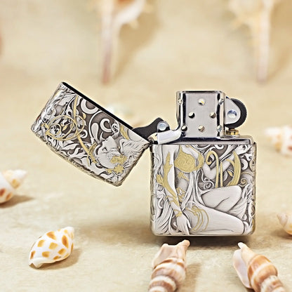 Zippo Vintage Argent Two-Finish 'Butterfly & Beauty under Tang Blossoms' Collection - 162-DS05