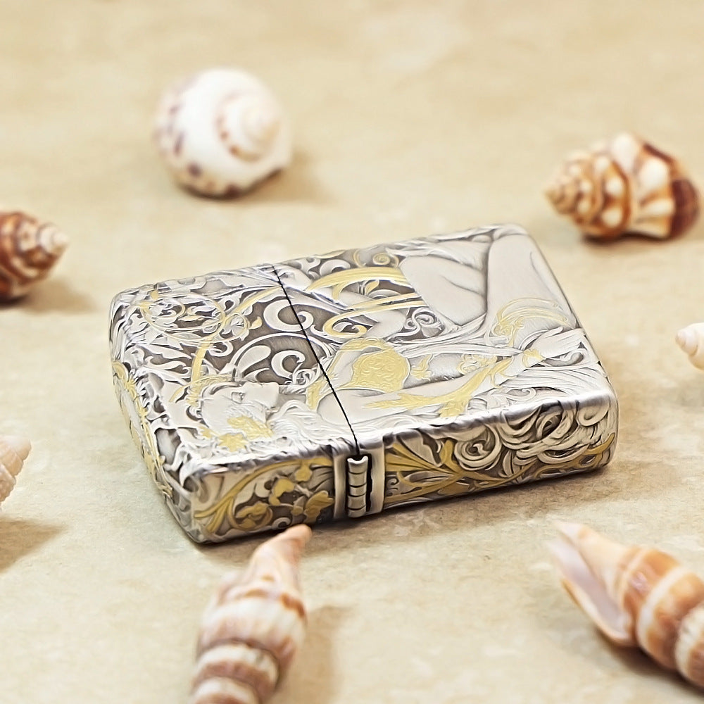 Zippo Vintage Argent Two-Finish 'Butterfly & Beauty under Tang Blossoms' Collection - 162-DS05
