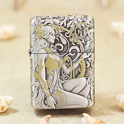 Zippo Vintage Argent Two-Finish 'Butterfly & Beauty under Tang Blossoms' Collection - 162-DS05