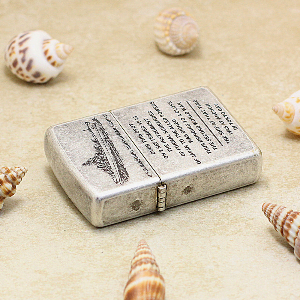 Zippo Vintage Argent USS Missouri Battleship - 205-DS94