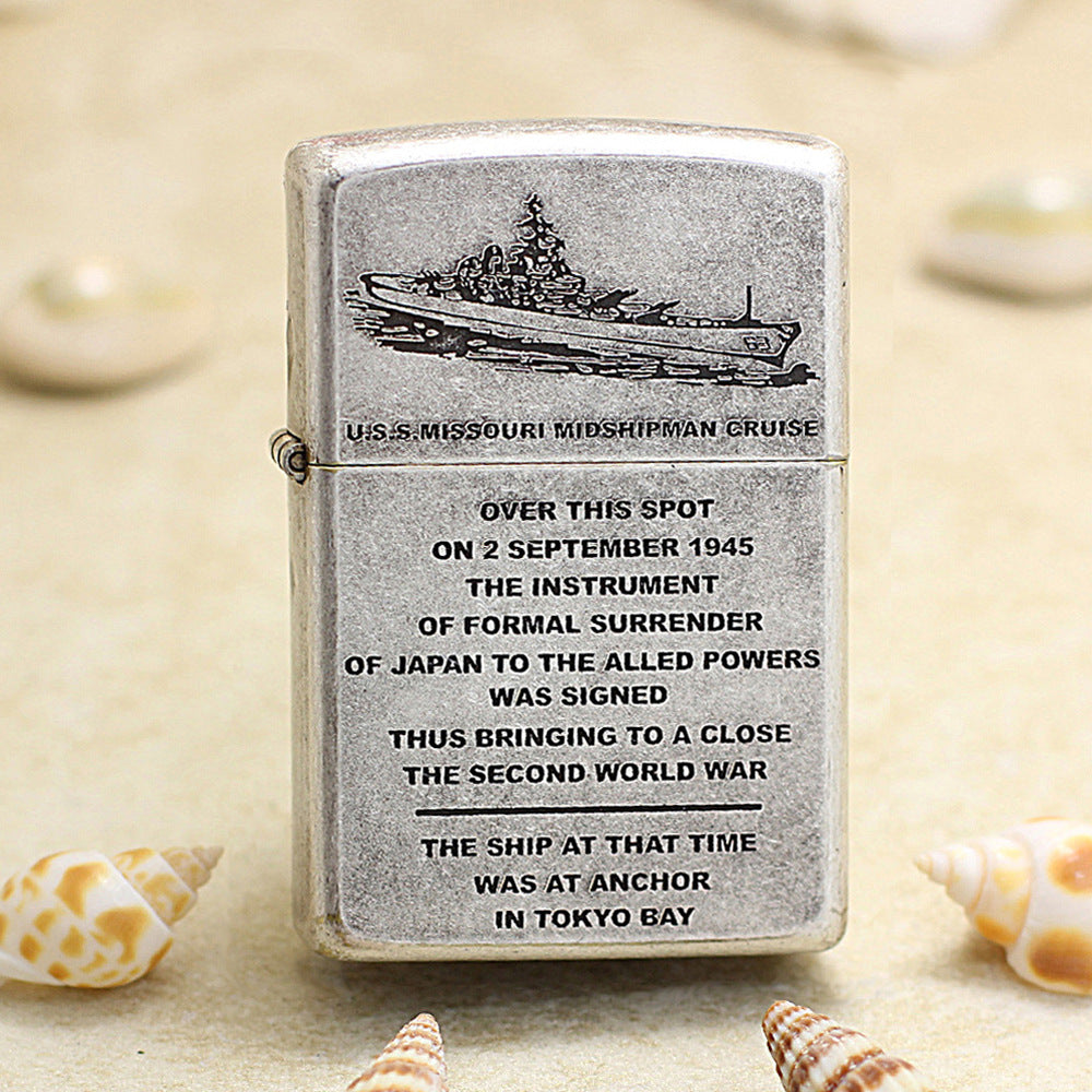 Zippo Vintage Argent USS Missouri Battleship - 205-DS94