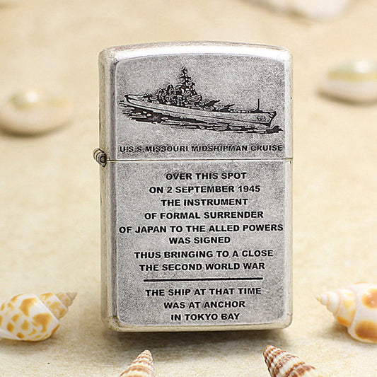 Zippo Vintage Argent USS Missouri Battleship - 205-DS94