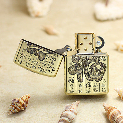 Zippo Heavy-duty Vintage Bronze '3D Hundred Blessings' - CC36