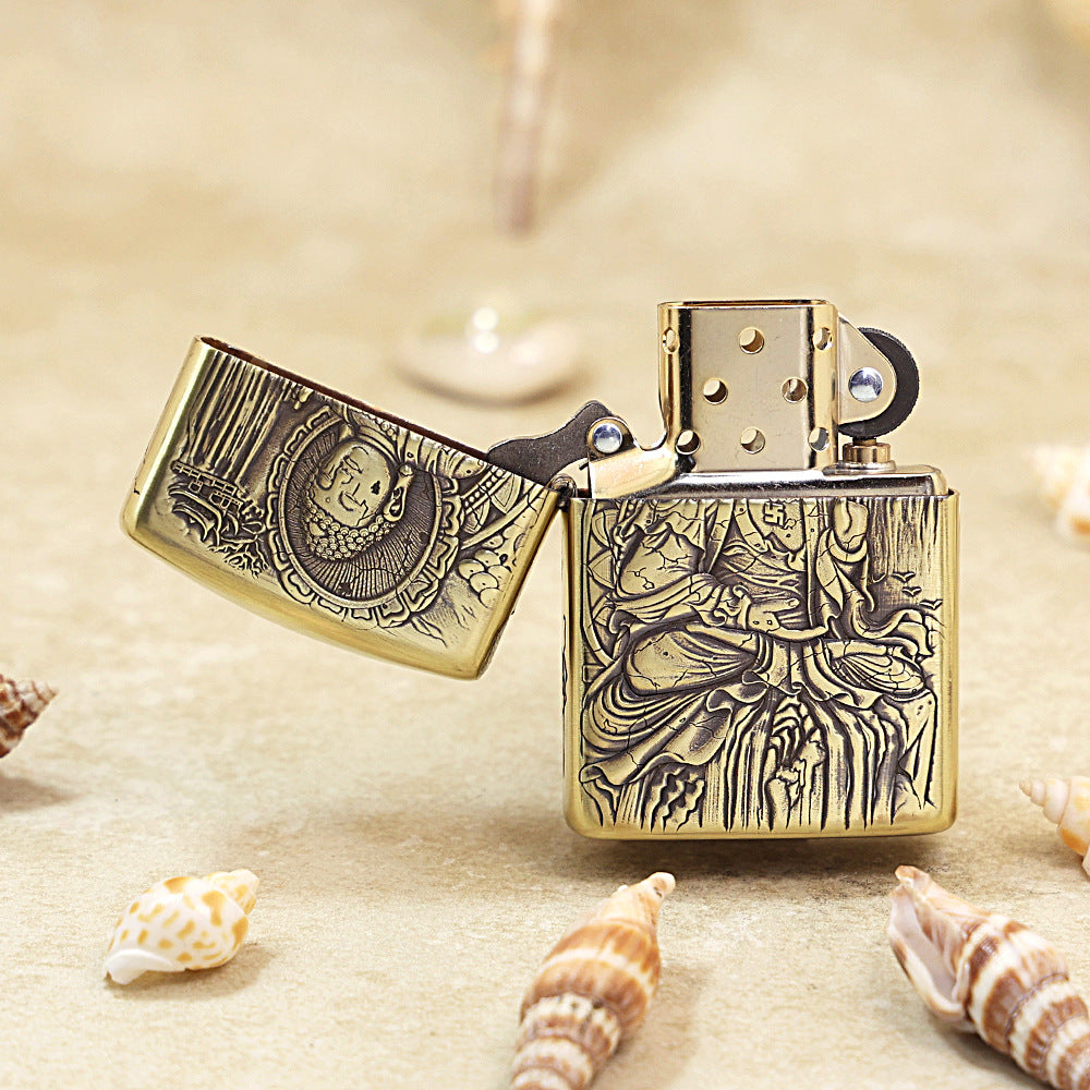 Zippo Heavy-duty Vintage Bronze 'Bodhisattva Enlightenment' - CC31