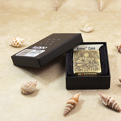 Zippo Heavy-duty Vintage Bronze 'Bodhisattva Enlightenment' - CC31
