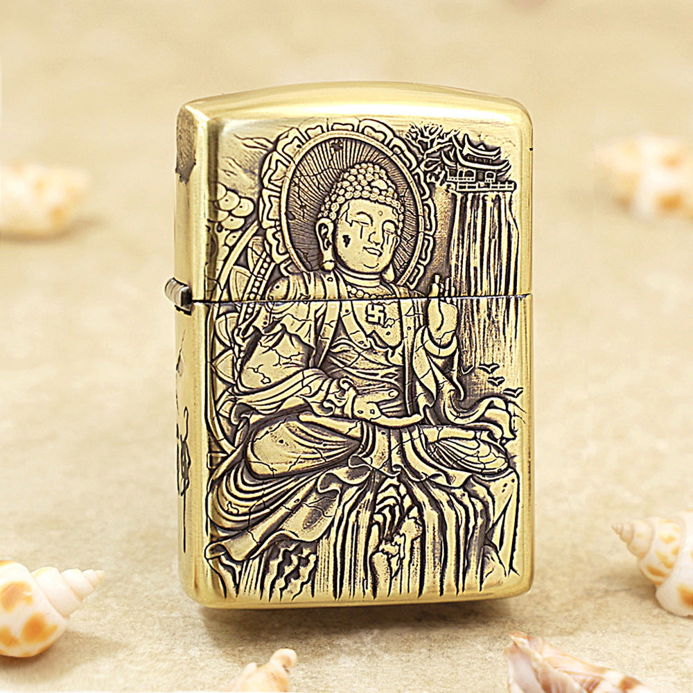 Zippo Heavy-duty Vintage Bronze 'Bodhisattva Enlightenment' - CC31