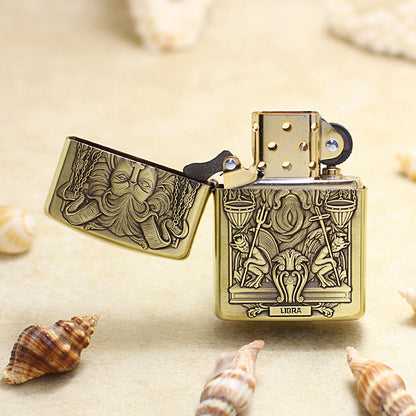 Zippo Heavy-duty Vintage Bronze 'Dark Libra Zodiac' - C33 - CC33