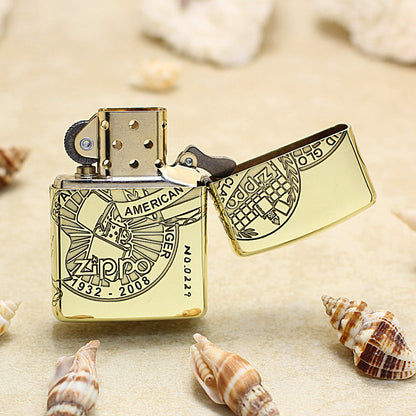 Zippo Heavy-duty Vintage Bronze Intricate Engraved Pin-Up Maiden Arabesque - CC147