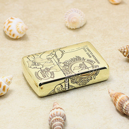 Zippo Heavy-duty Vintage Bronze Intricate Engraved Pin-Up Maiden Arabesque - CC147