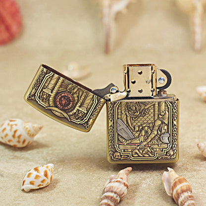 Zippo Heavy-duty Vintage Bronze 'Fallen Templar Knight' - CC18