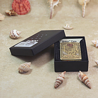 Zippo Heavy-duty Vintage Bronze 'Fallen Templar Knight' - CC18