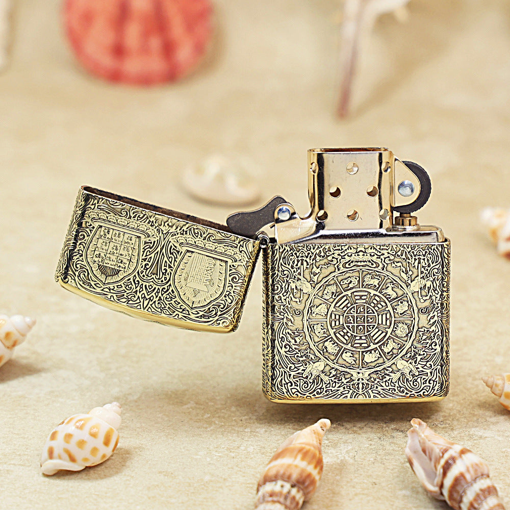 Zippo Heavy-duty Vintage Bronze Nine Palaces Eight Trigrams - CC100