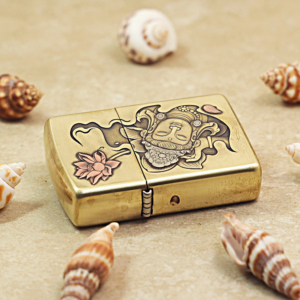 Zippo Heavy-duty Vintage Bronze Sleeping Bodhisattva - CC68