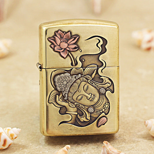 Zippo Heavy-duty Vintage Bronze Sleeping Bodhisattva - CC68