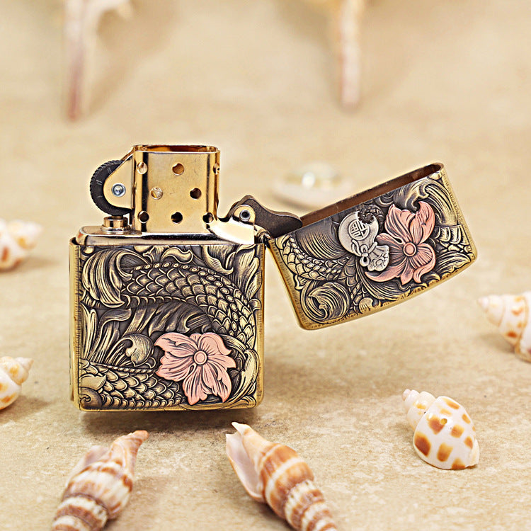 Zippo Heavy-duty Vintage Bronze Snake Brings Good Fortune - CC74