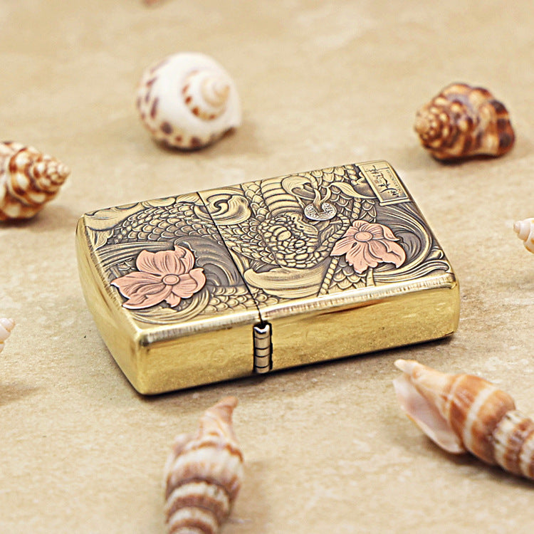 Zippo Heavy-duty Vintage Bronze Snake Brings Good Fortune - CC74
