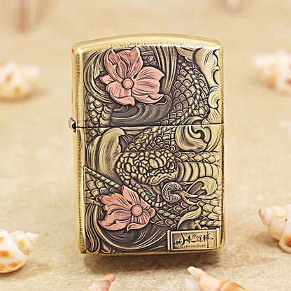 Zippo Heavy-duty Vintage Bronze Snake Brings Good Fortune - CC74