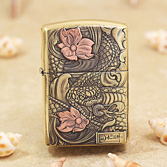 Zippo Heavy-duty Vintage Bronze Snake Brings Good Fortune - CC74