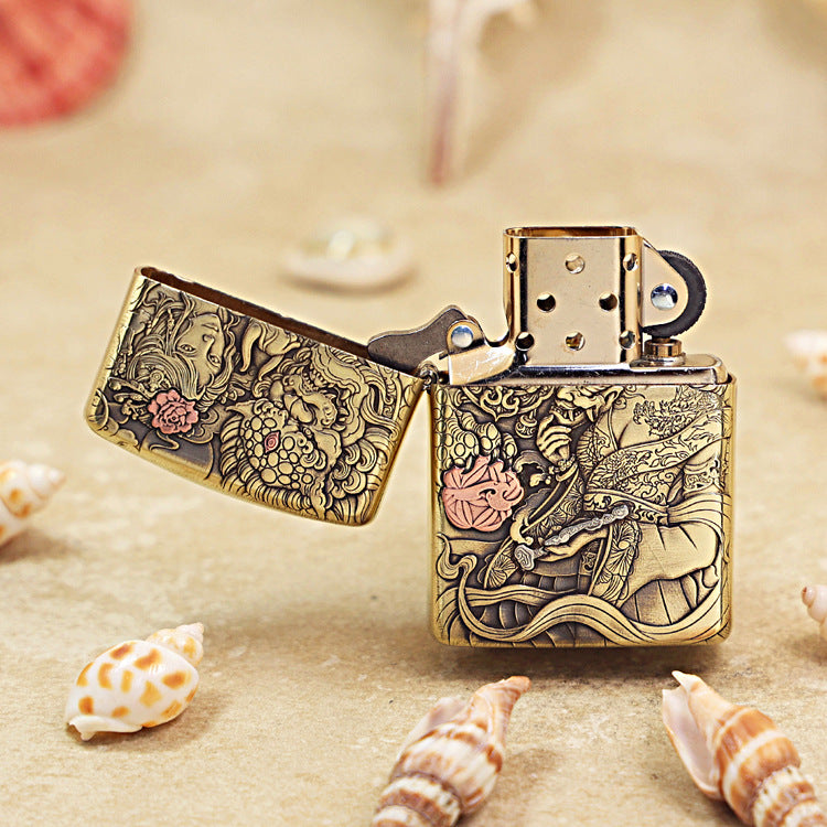 Zippo Heavy-duty Vintage Bronze Tang Lion and Beauty - CC76