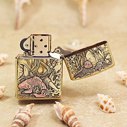 Zippo Heavy-duty Vintage Bronze Tang Lion and Beauty - CC76
