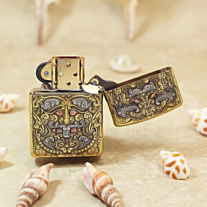 Zippo Heavy-duty Vintage Bronze Tao Tie Mask - CC61