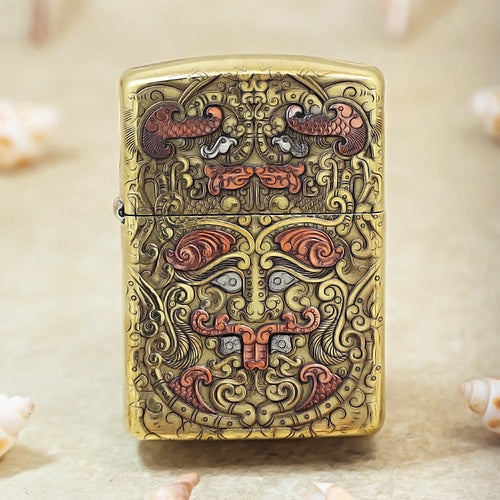 Zippo Heavy-duty Vintage Bronze Tao Tie Mask - CC61