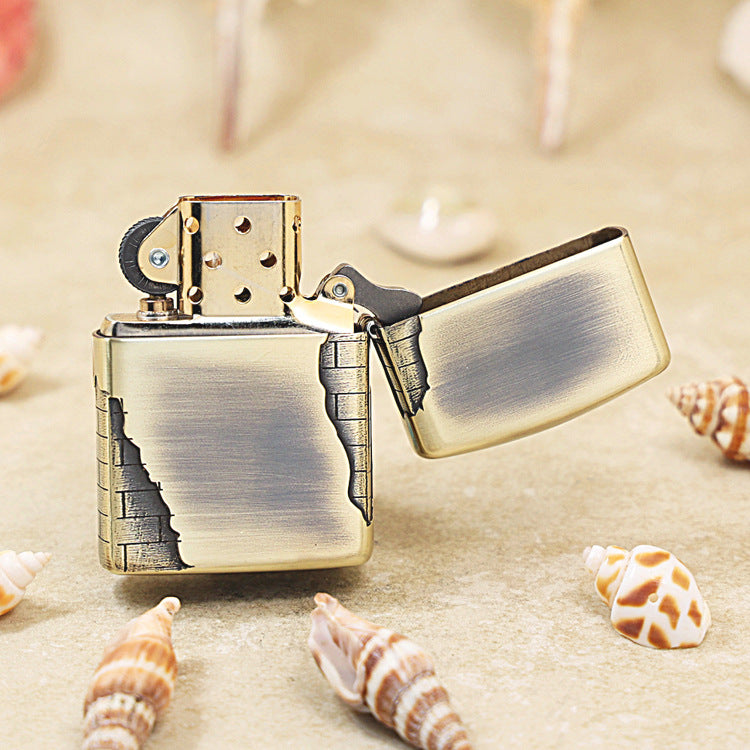 Zippo Heavy-duty Vintage Bronze with 'Breaking Wall' Engraving - JP41