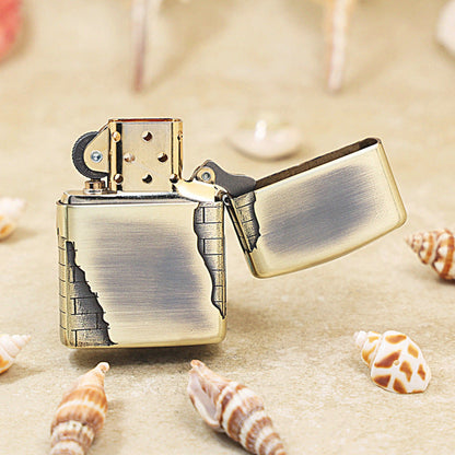 Zippo Heavy-duty Vintage Bronze with 'Breaking Wall' Engraving - JP41