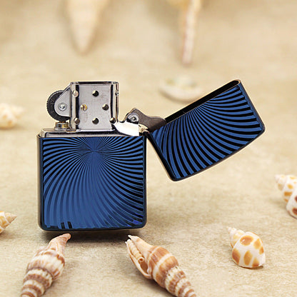 Zippo Heavy-duty Blue Titanium Layered with Swirl Design - JP35
