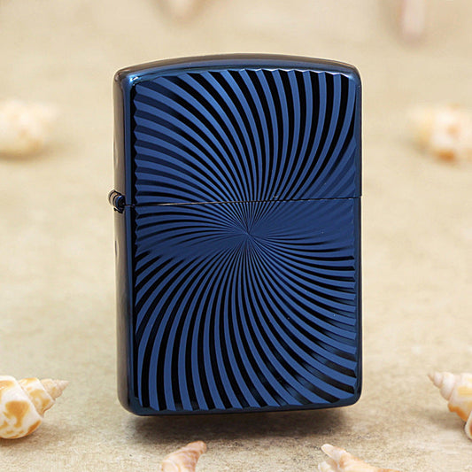Zippo Heavy-duty Blue Titanium Layered with Swirl Design - JP35