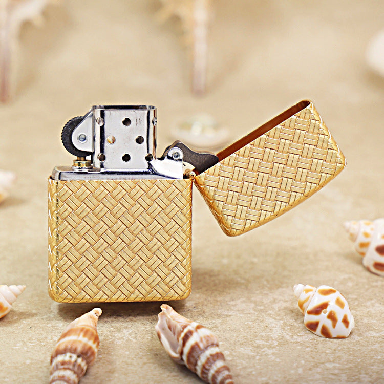 Zippo Heavy-duty Crucifix Weave Sand Gold Finish - 162-DS45