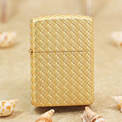 Zippo Heavy-duty Crucifix Weave Sand Gold Finish - 162-DS45
