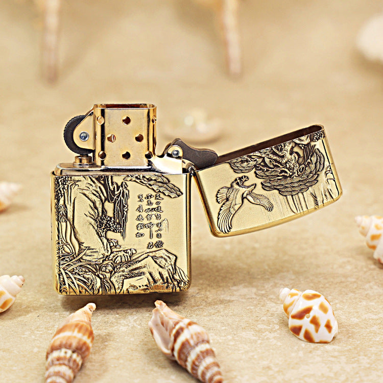 Zippo Heavy-duty Premium Shine Bronze Ascending Fortune Landscape - CC81