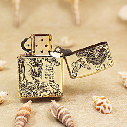 Zippo Heavy-duty Premium Shine Bronze Ascending Fortune Landscape - CC81