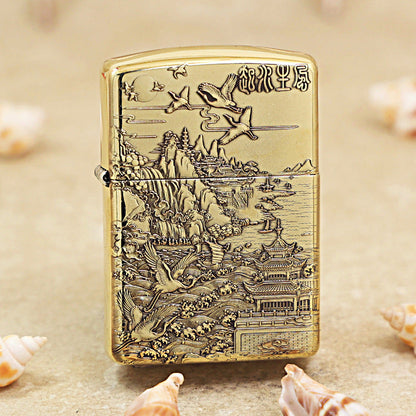 Zippo Heavy-duty Premium Shine Bronze Ascending Fortune Landscape - CC81