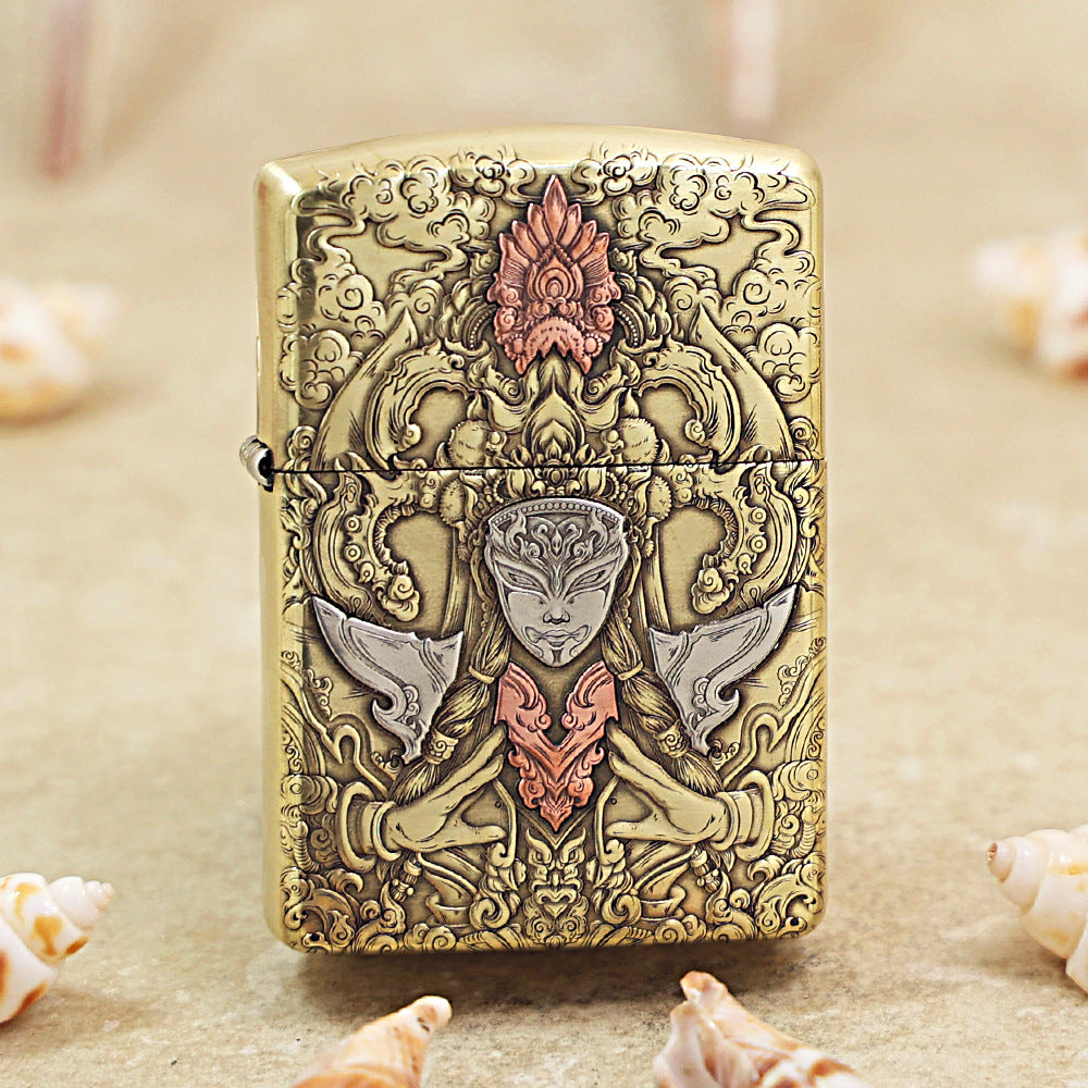 Zippo Heavy-duty Premium Shine Bronze Avalokitesvara Bodhisattva - CC69