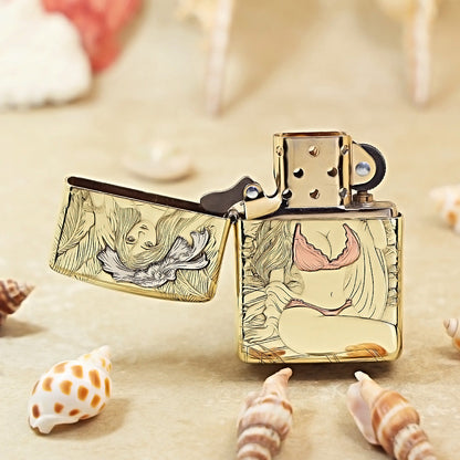 Zippo Heavy-duty Premium Shine Bronze Beach Beauty - CC47