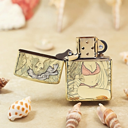 Zippo Heavy-duty Premium Shine Bronze Beach Beauty - CC47