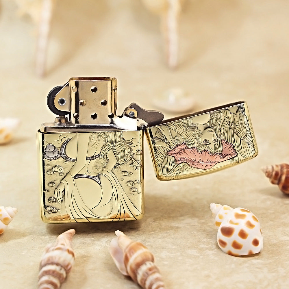 Zippo Heavy-duty Premium Shine Bronze Beach Beauty - CC47