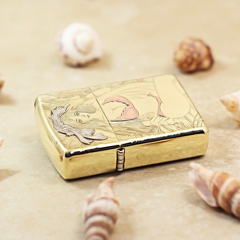 Zippo Heavy-duty Premium Shine Bronze Beach Beauty - CC47