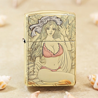 Zippo Heavy-duty Premium Shine Bronze Beach Beauty - CC47