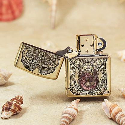 Zippo Heavy-duty Premium Shine Bronze Biomechanical Alien - CC89