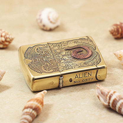 Zippo Heavy-duty Premium Shine Bronze Biomechanical Alien - CC89