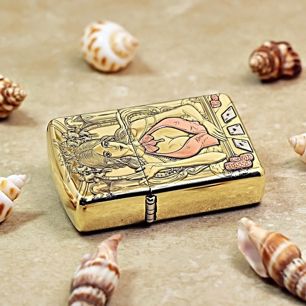 Zippo Heavy-duty Premium Shine Bronze 'Casino Dealer' - CC16